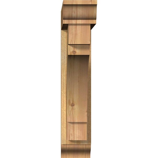 Merced Traditional Rough Sawn Bracket W/ Offset Brace, Western Red Cedar, 6W X 26D X 30H